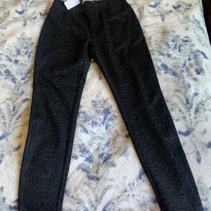 Black leopard print pants